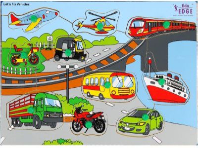 Wooden Tray- Let's Fix Vehicles 